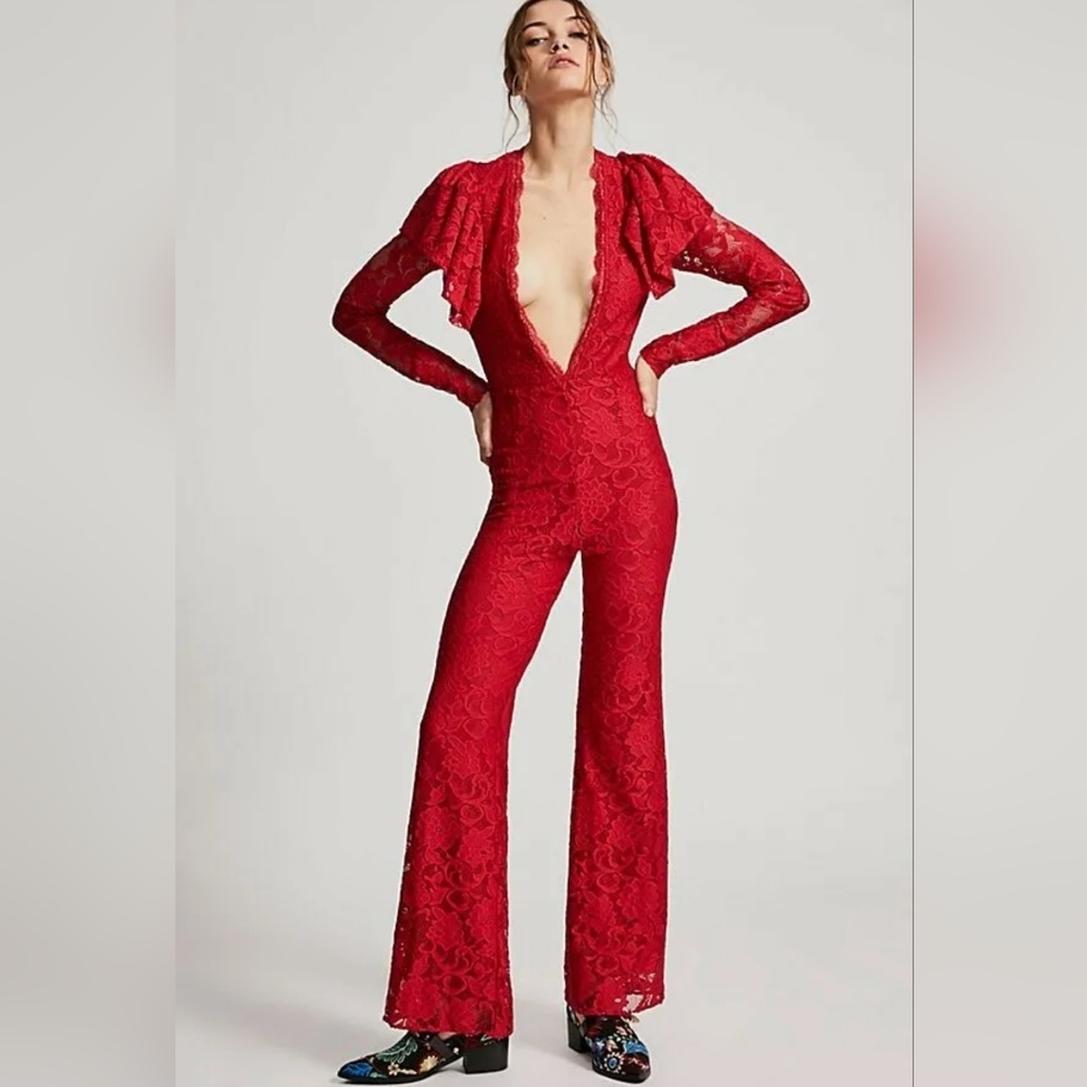 NWT FREE PEOPLE Lace Party Jumpsuit